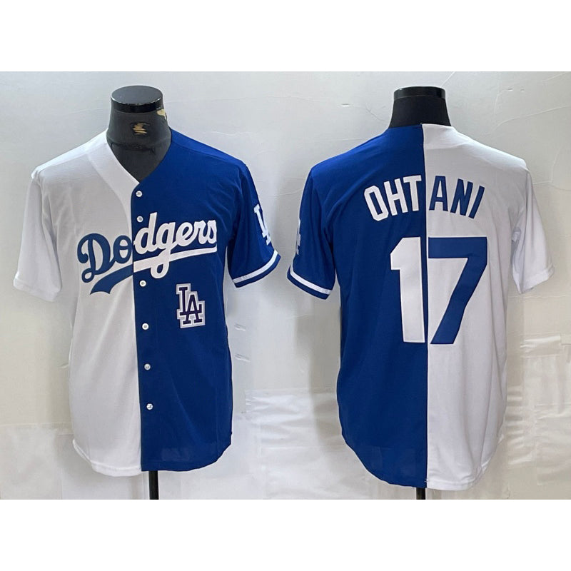 vanessashop Los Angeles Dodgers #17 Shohei Ohtani White Blue  Two Tone Stitched Jersey 2