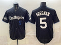 vanessashop Los Angeles Dodgers #5 Freddie Freeman Black  2025 World Series Champions Patch 'Gothic Edition' Vapor Premier Limited Stitched Jersey