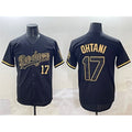 vanessashop Los Angeles Dodgers #17 Shohei Ohtani Black Gold  Limited Stitched Jersey