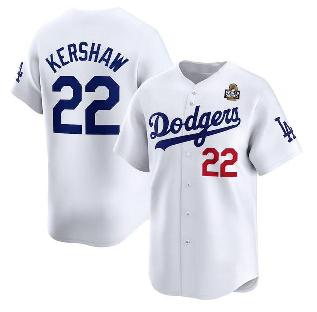 vanessashop Los Angeles Dodgers #22 Clayton Kershaw White  2024 World Series Home Limited Stitched Jersey