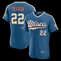 vanessashop Milwaukee Brewers #22 Christian Yelich Mineral Blue  2026 City Connect Authentic Sponsor Patch Jersey