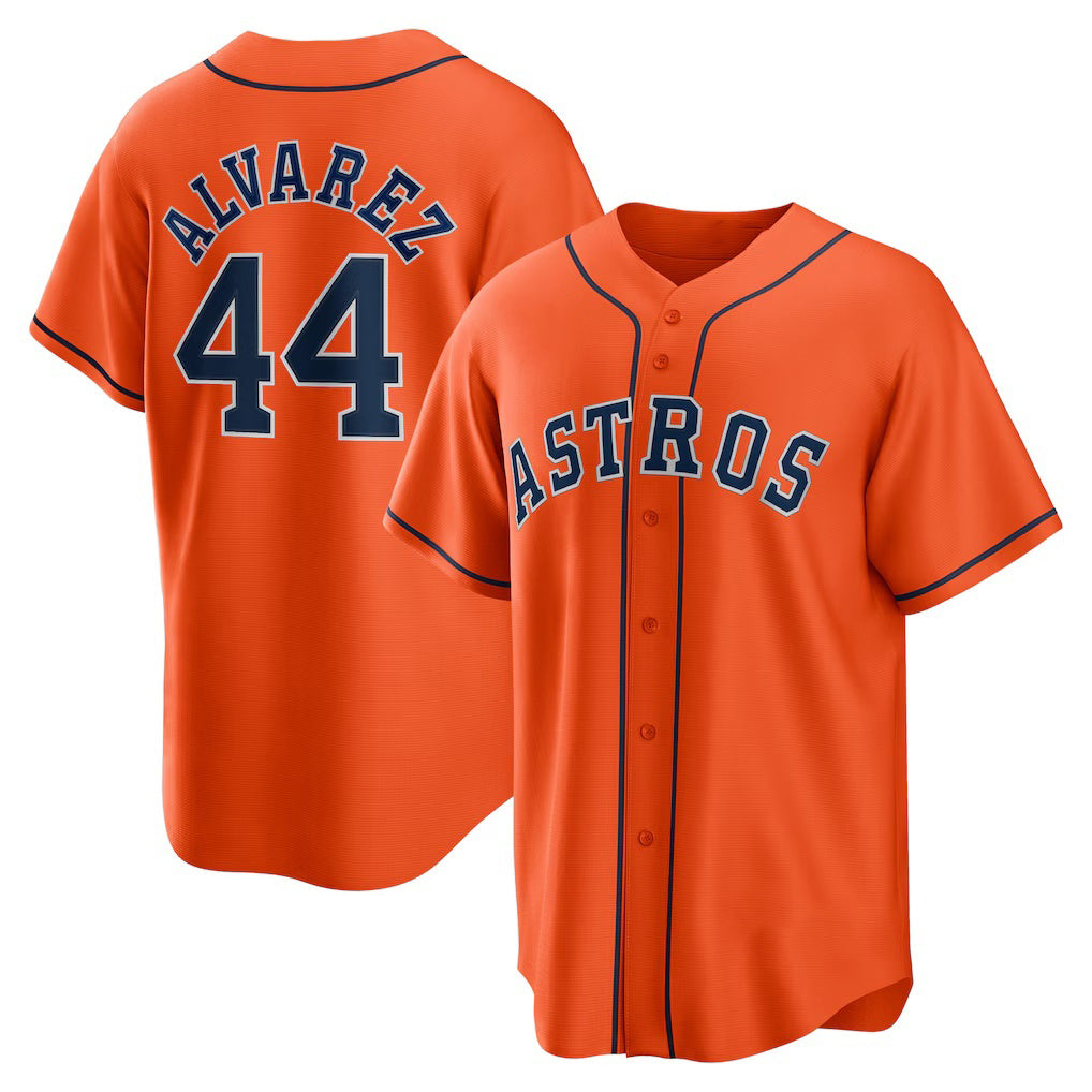 vanessashop Houston Astros #44 Yordan ¨¢lvarez Orange  Alternate Replica Player Jersey