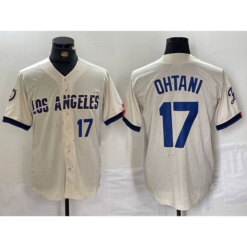vanessashop Los Angeles Dodgers #17 Shohei Ohtani Cream  2024 City Connect Limited Stitched Jersey 2
