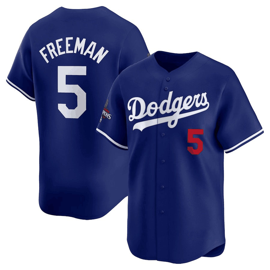 vanessashop Los Angeles Dodgers #5 Freddie Freeman Royal  2024 World Series Champions Alternate Limited Stitched Jersey
