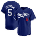 vanessashop Los Angeles Dodgers #5 Freddie Freeman Royal  2024 World Series Champions Alternate Limited Stitched Jersey