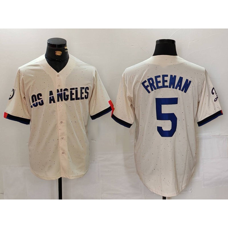 vanessashop Los Angeles Dodgers #5 Freddie Freeman Cream  2024 City Connect Limited Stitched Jersey