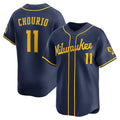 vanessashop Milwaukee Brewers #11 Jackson Chourio Navy  Alternate 2 Limited Jersey