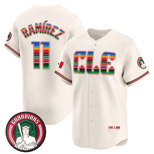 vanessashopCleveland Guardians #11 Jos¨¦ Ram¨ªrez Cream  Mexico Vapor Premier Limited Stitched Jersey