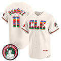 vanessashopCleveland Guardians #11 Jos¨¦ Ram¨ªrez Cream  Mexico Vapor Premier Limited Stitched Jersey