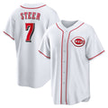 vanessashop Cincinnati Reds #7 Spencer Steer White  Home Replica Jersey