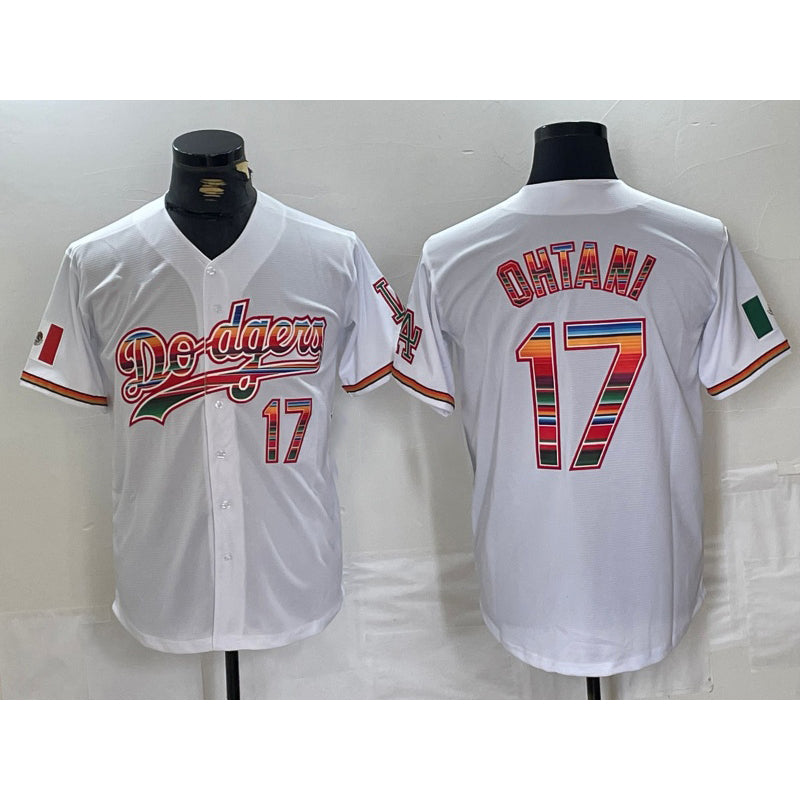 vanessashop Los Angeles Dodgers #17 Shohei Ohtani White  Mexico Cool Base Stitched Jersey