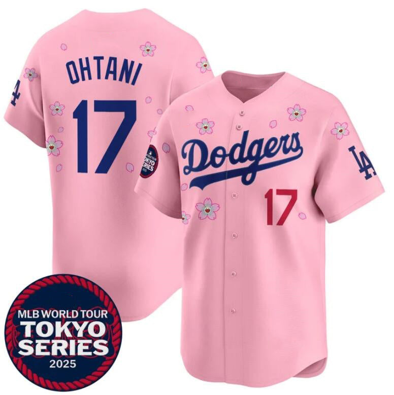 vanessashop Los Angeles Dodgers #17 Shohei Ohtani Pink  2025 Tokyo Series Limited Stitched Jersey