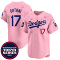 vanessashop Los Angeles Dodgers #17 Shohei Ohtani Pink  2025 Tokyo Series Limited Stitched Jersey