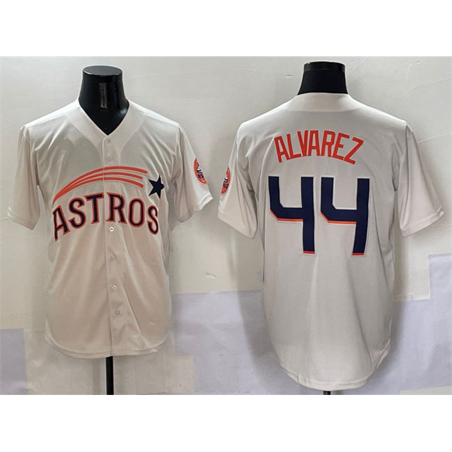 vanessashop Houston Astros #44 Yordan Alvarez Cream  Throwback Cooperstown Collection Limited Stitched Jersey