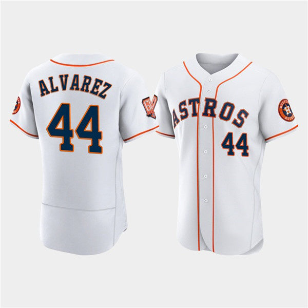 vanessashop Houston Astros #44 Yordan Alvarez White  60th Anniversary Flex Base Stitched Jersey