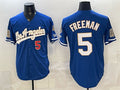 vanessashop Los Angeles Dodgers #5 Freddie Freeman Royal  2026 Gold Collection 9x & B2B Champs Patch Stitched Jersey